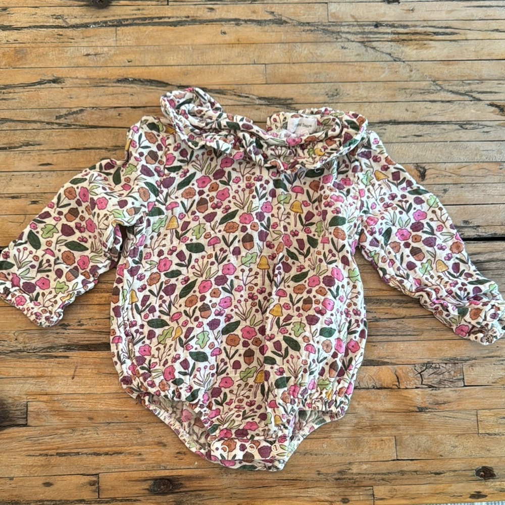 Angel Dear Floral Baby Romper with Ruffle